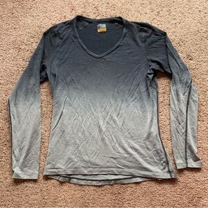 icebreaker bodyfit 200 long sleeve shirt baselayer merino wool large black ombre